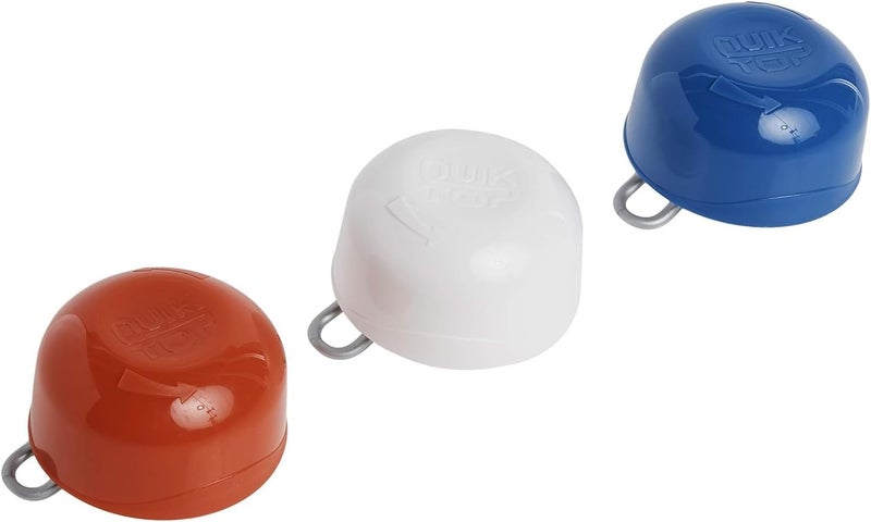 Compac Industries COMPAC HOME Quiktop Can Cap - Pack of 3, Red/White/Blue, Keep Carbonated Drinks Fresh & Fizzy - Image 2